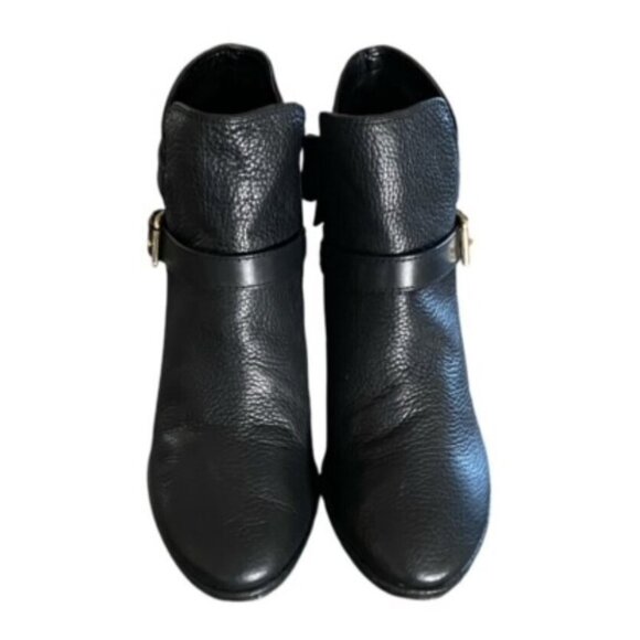 Lovely COLE HAAN Black Leather Heeled Side Zip Ankle Boots 'Grand Hayes' Sz 8 B - Picture 2 of 6